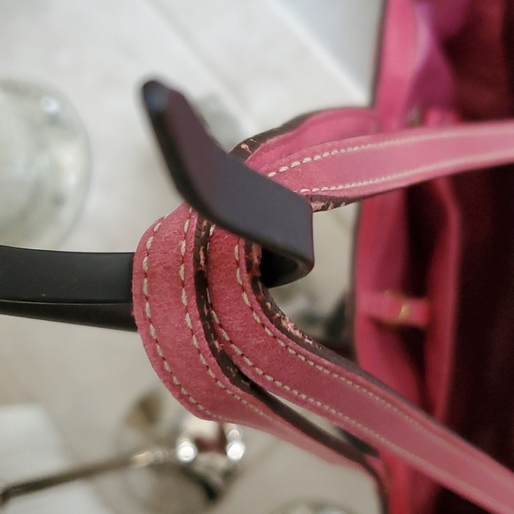 💕 COACH Pink Floral Handbag & Mini Skinny Wallet 💕 - Picture 9 of 17